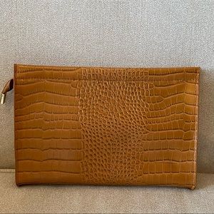 Faux alligator clutch bag